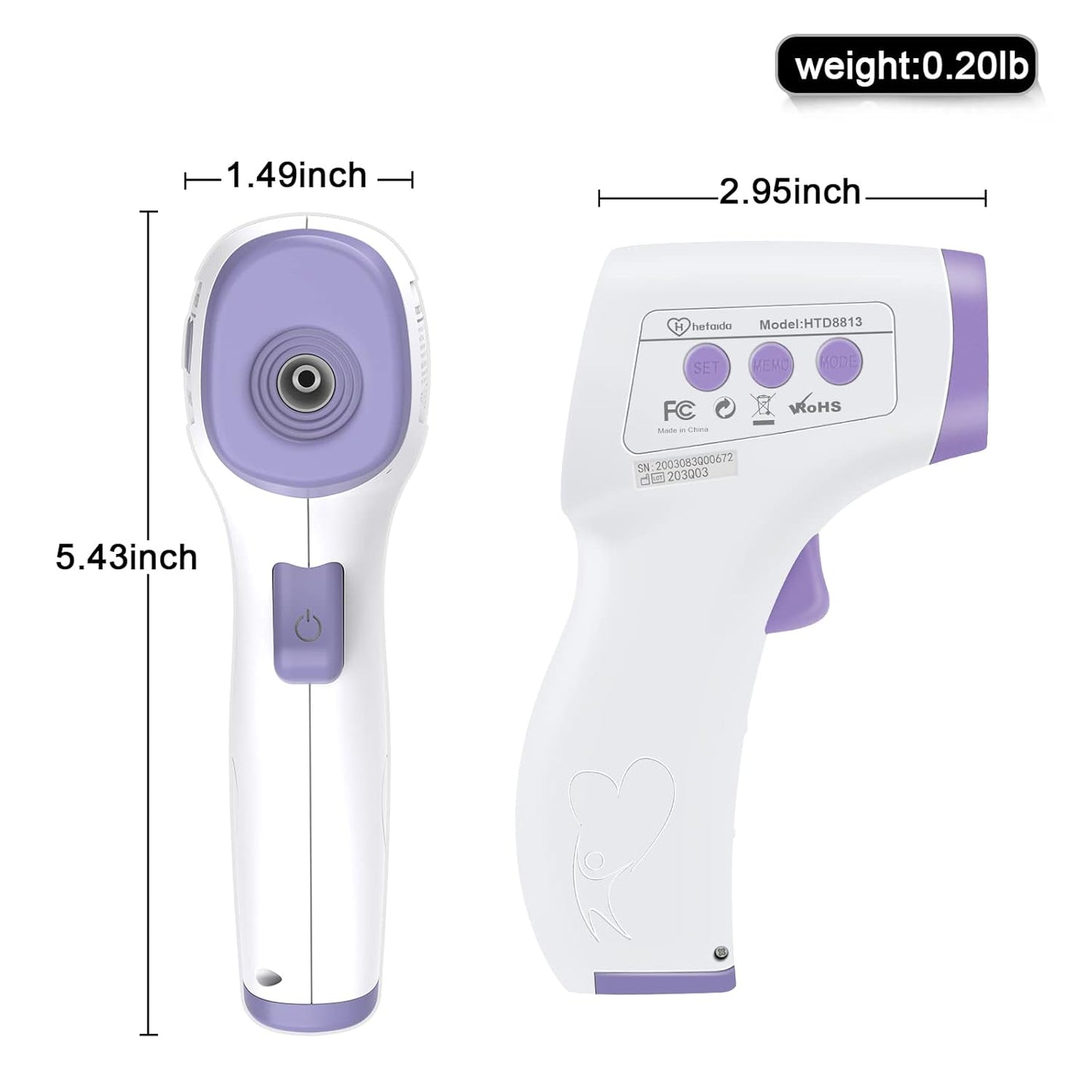 Non-Contact Forehead Thermometer - Instant Accurate Readings for All Ages