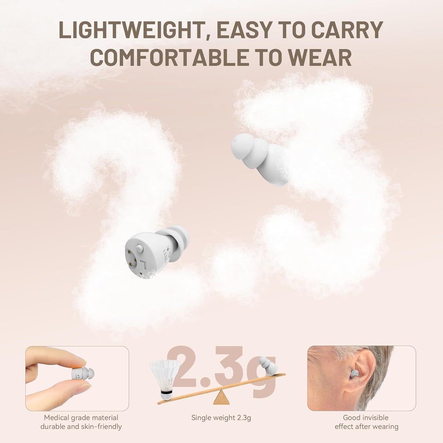 Rechargeable Invisible Hearing Sound for Seniors