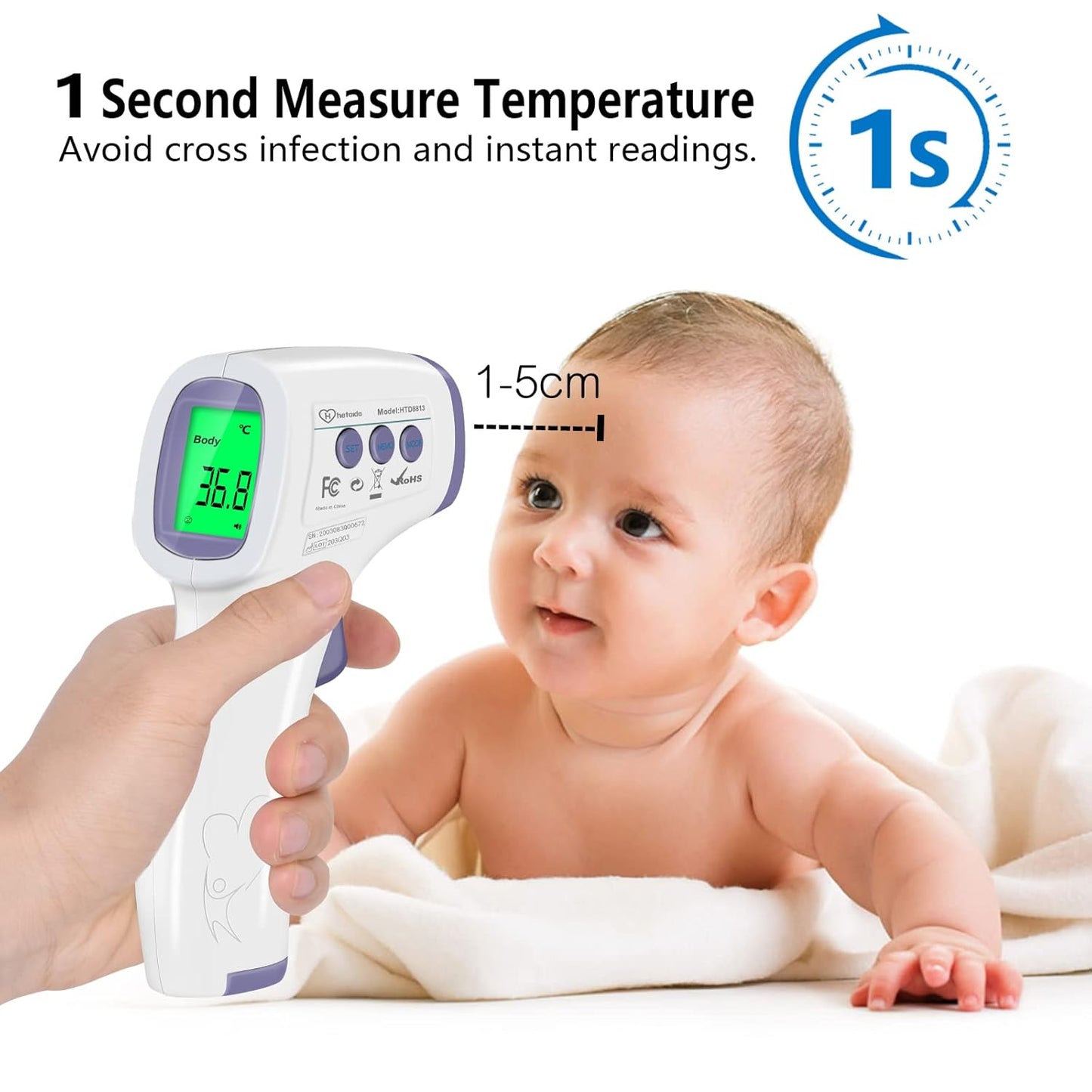 Non-Contact Forehead Thermometer - Instant Accurate Readings for All Ages