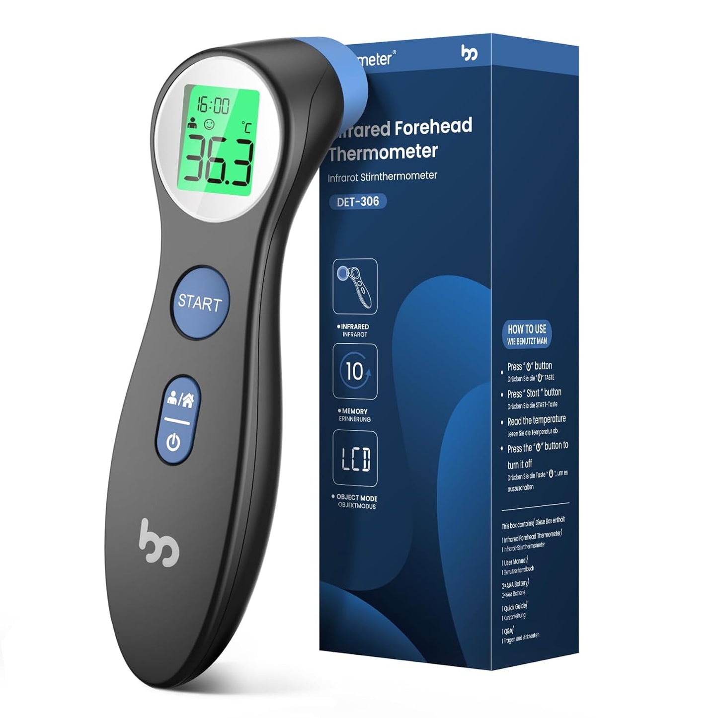 Accurate No-Touch Forehead Thermometer for Families