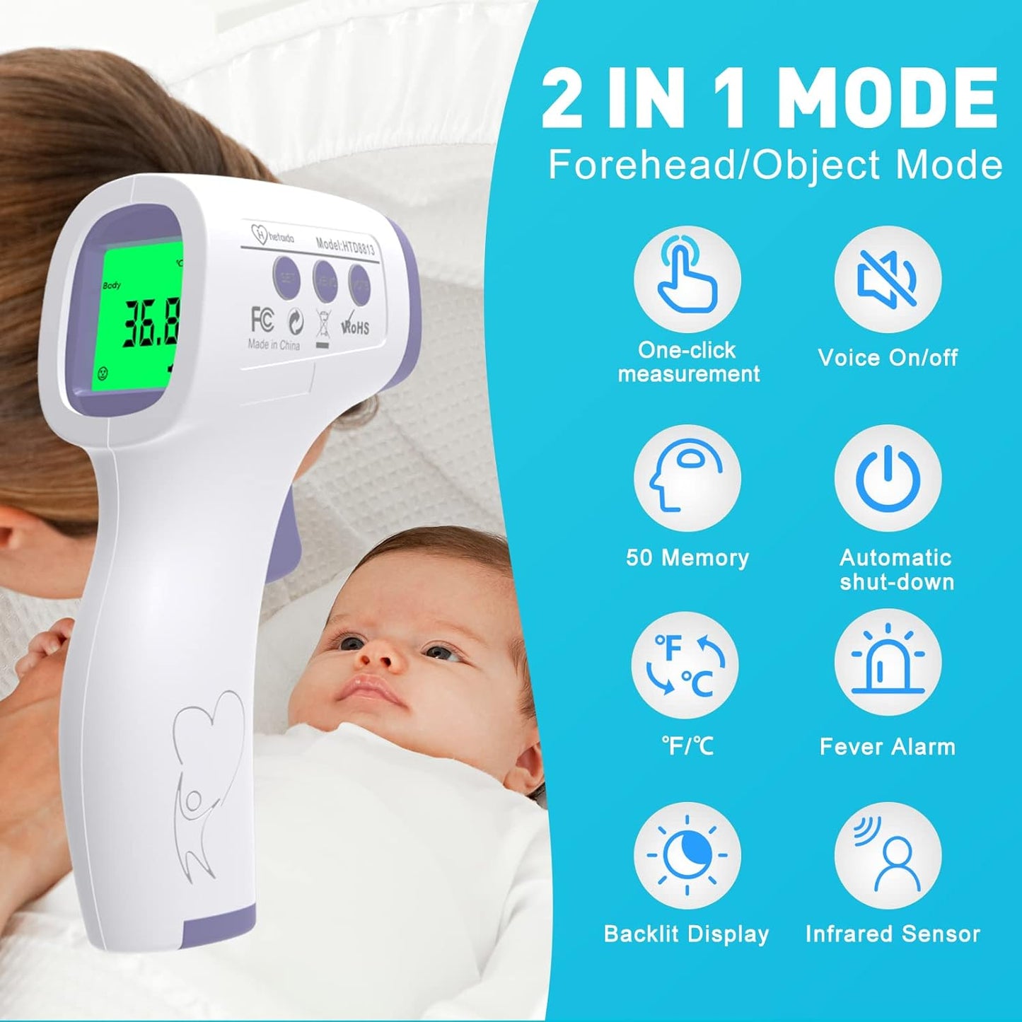 Non-Contact Forehead Thermometer - Instant Accurate Readings for All Ages